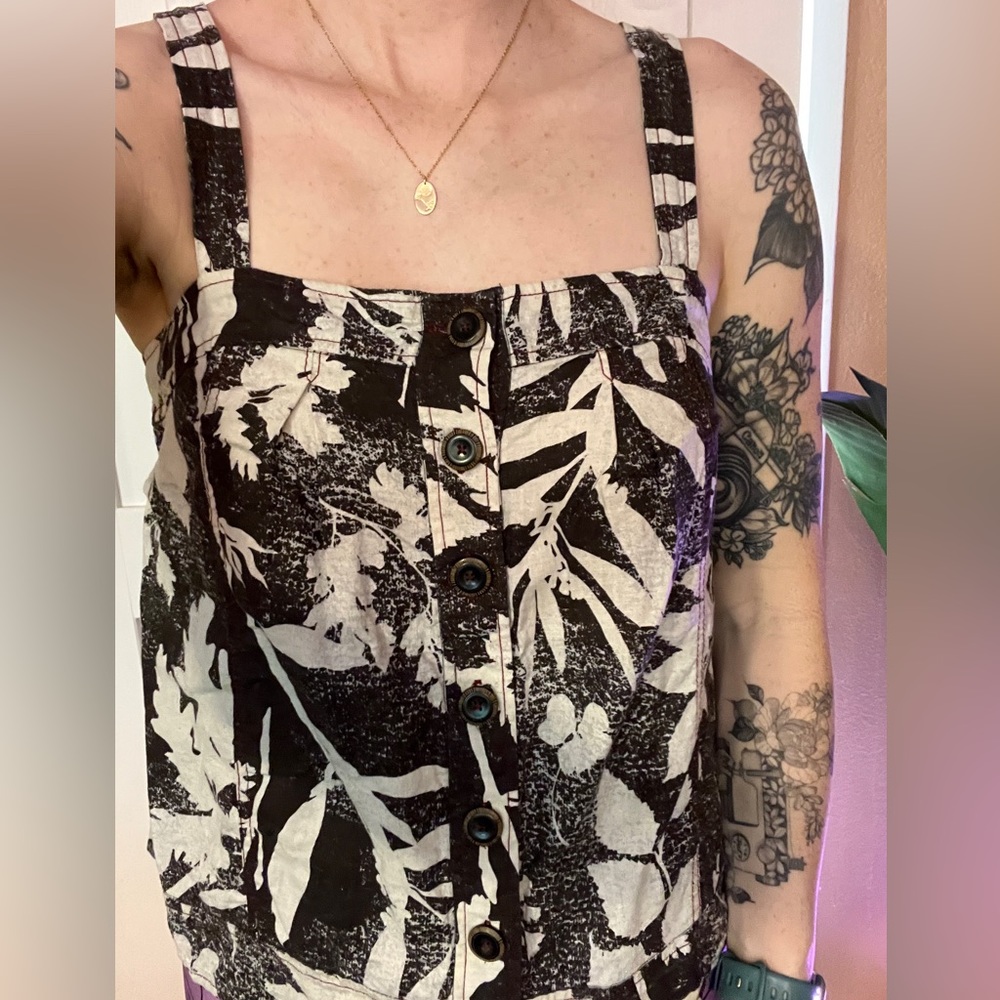 Button up Anthropologie cotton tank top